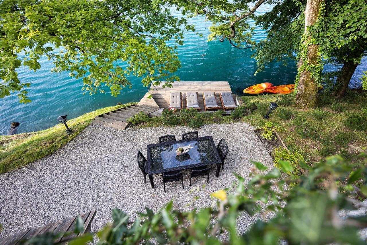 Private Beach House On Lake Блед Экстерьер фото